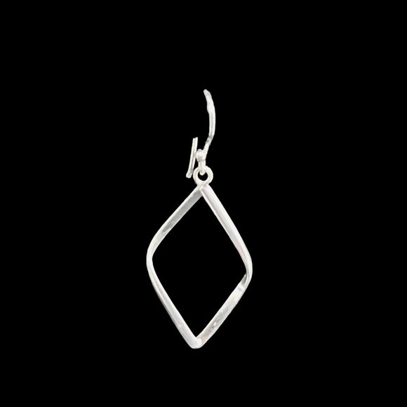 IBB Sterling Silver Twisted Diamond Shaped Pierced Earrings (4643) - Picture 3 of 3